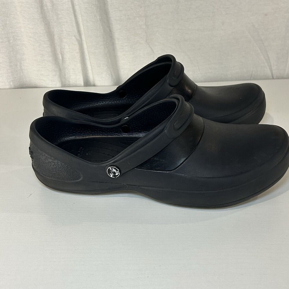Crocs Mercy Work Clog Shoe Womens 11 Black Comfort Slip On Kitchen Nurse Medical